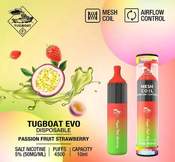 TUGBOAT Evo - Passion Fruit Strawberry